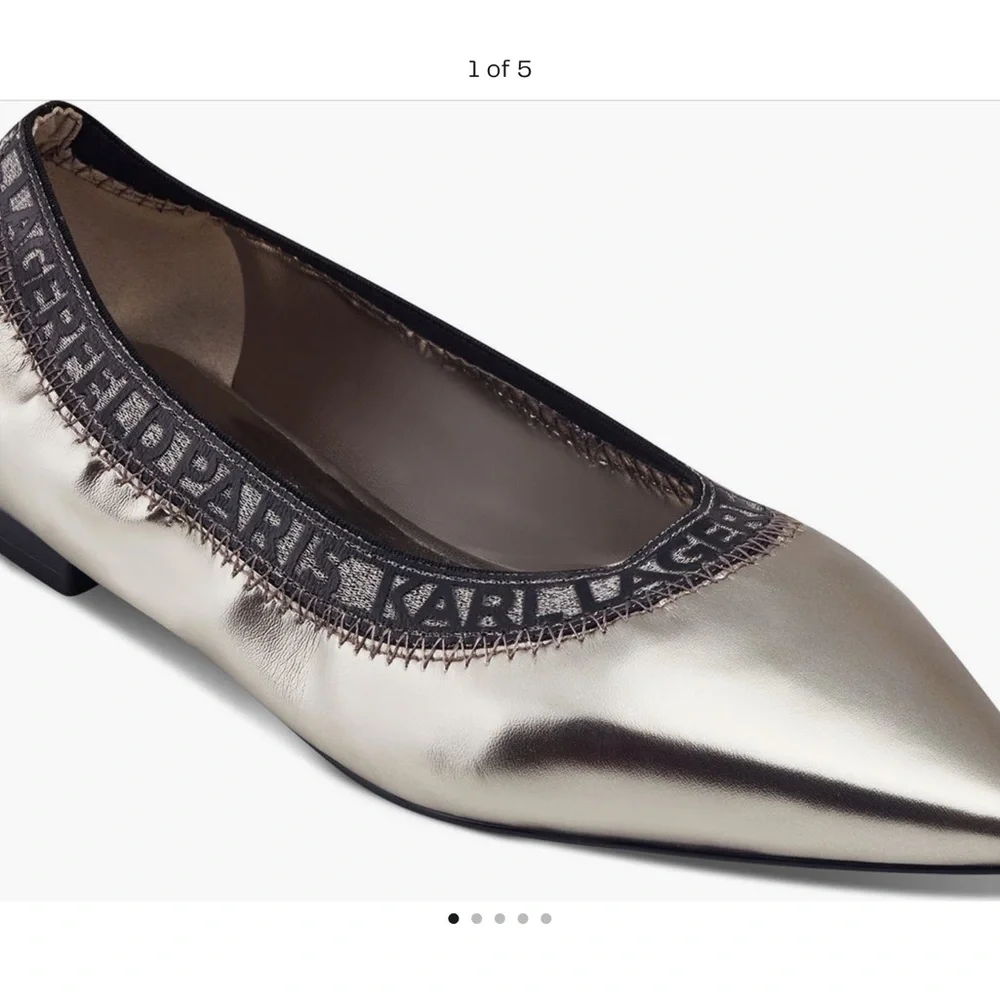 KARL LAGERFELD PARIS
Vinette Ballet Flat (Women) NWT SIZE 7 Silver/Pewter - Picture 1 of 5